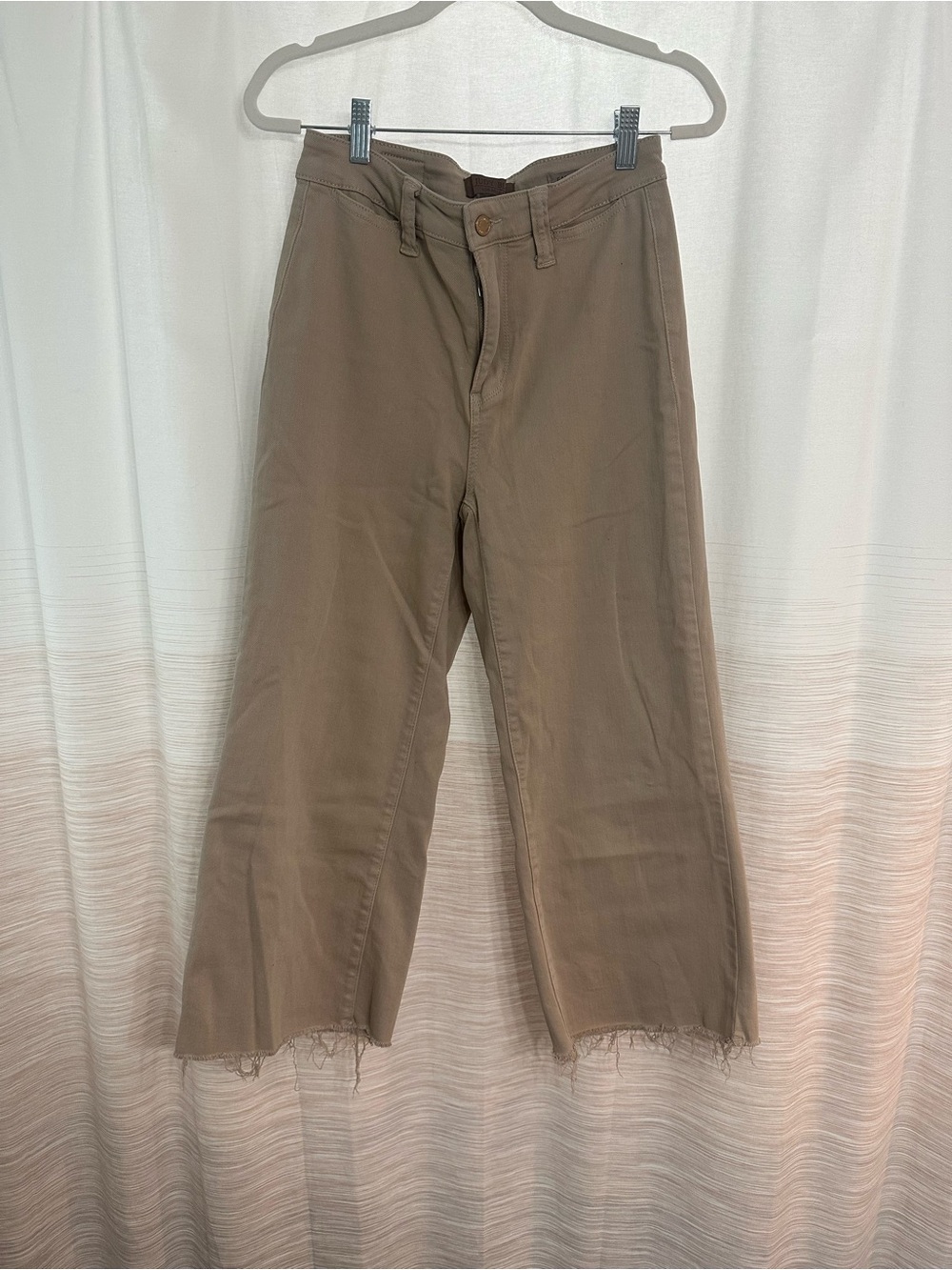 Judy Blue Jeans High Waist Wide Leg Crop in Khaki Size 26